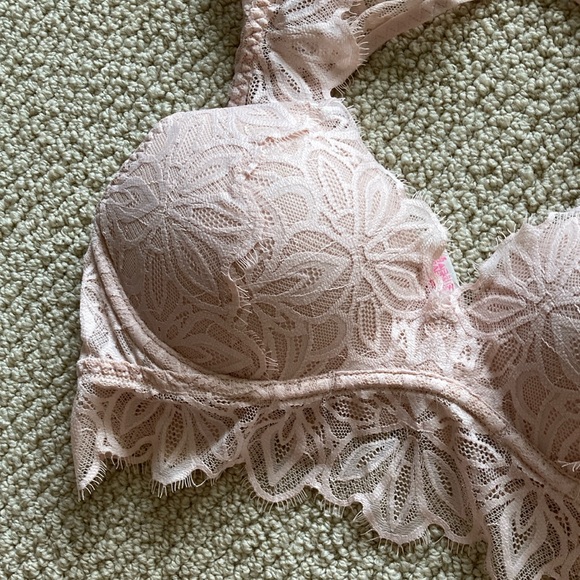 NEW Victoria’s Secret Lacy Date Push Up Bralette Bra Pale Pink Straps Small NWOT - Picture 4 of 10